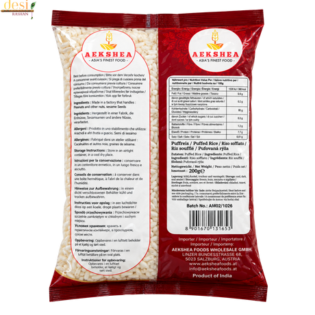 Aekshea - Mumra/Puffed Rice (200g) 31.10.2027