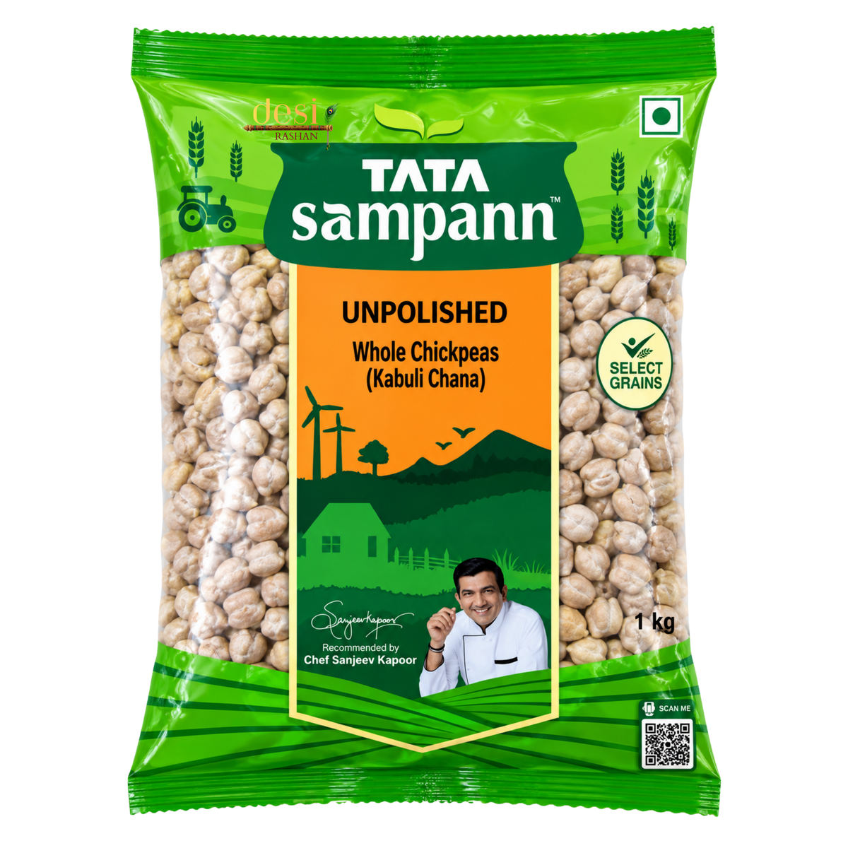 Tata Sampann - Chickpeas Kabuli Chana (1Kg) 30.06.2028