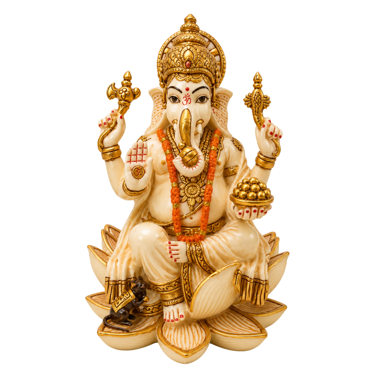 Marble Mix Lord Ganesha Idol – Ganpati Bappa Murti for Home Temple & Décor