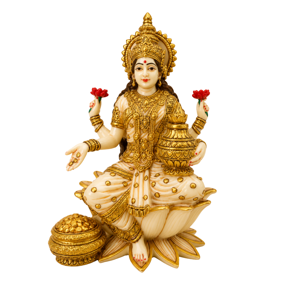 Marble Mix Goddess Lakshmi Idol – Maa Lakshmi Murti for Home Temple & Décor