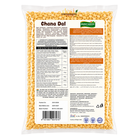 Bharat Harvest - Chana Dal/Split Chickpeas (1kg) 25.01.2027