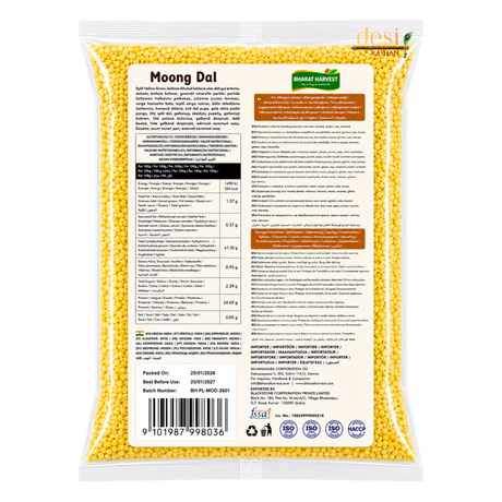 Bharat Harvest -  Moong Dal/Yellow Split Lentils (2Kg) 25.01.2027