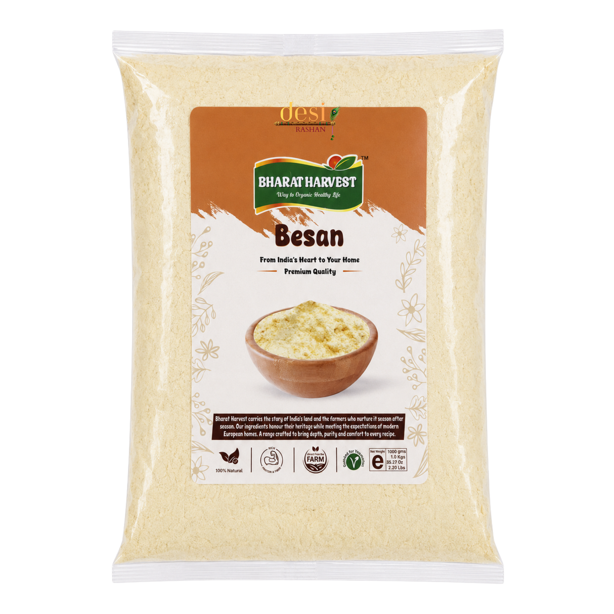 Bharat Harvest - Gram Flour Besan (1kg) 31.01.2027