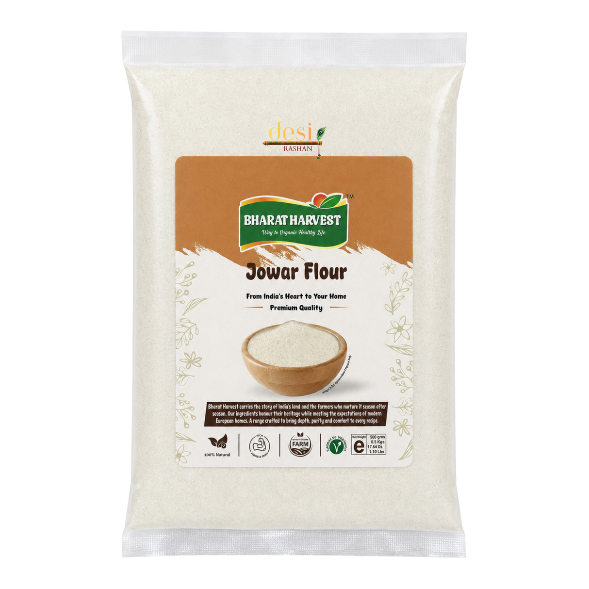 Bharat Harvest - Juwar Flour (500g) 31.01.2027