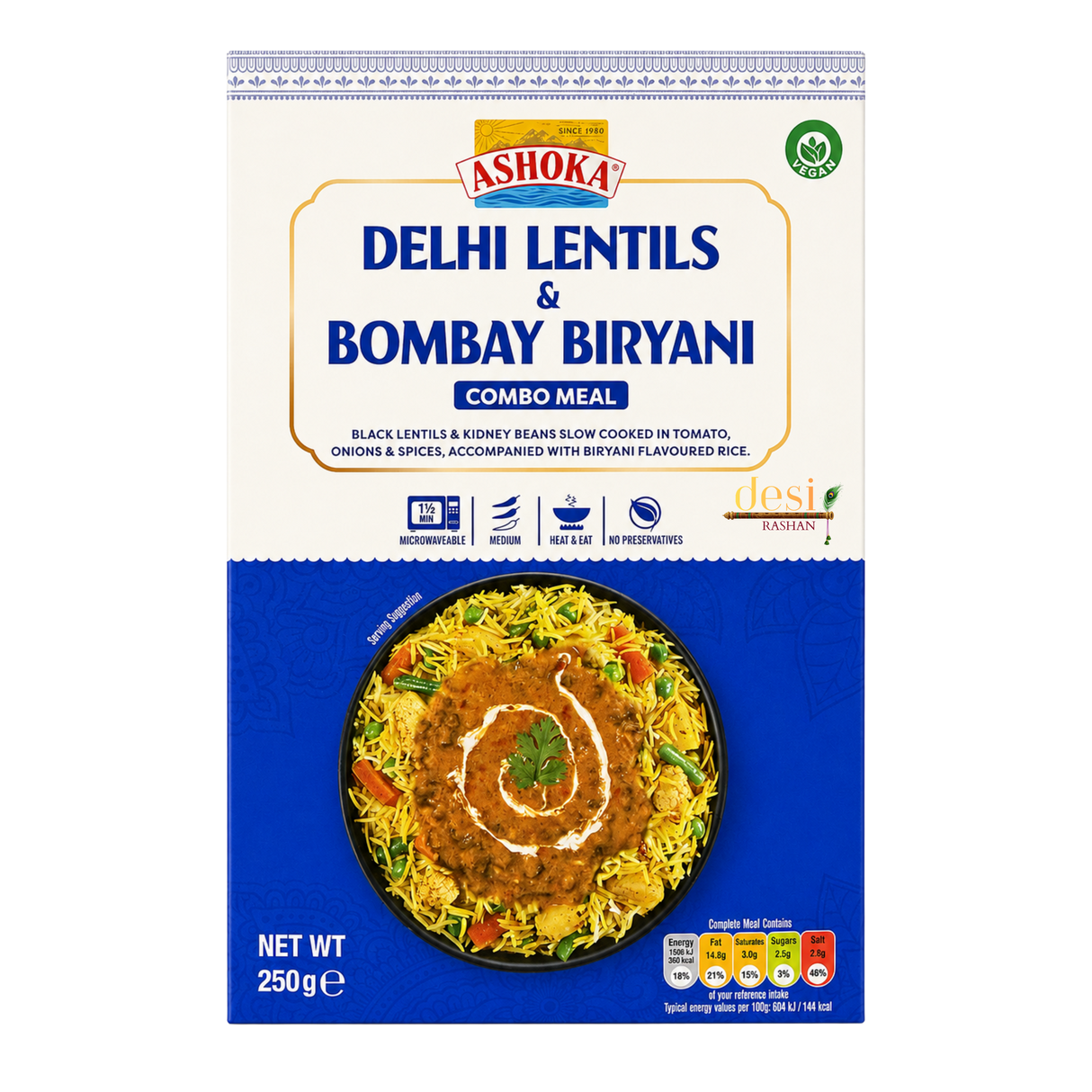 Ashoka - Delhi Lentils & BomBay Biryani (250g) 02.12.2026