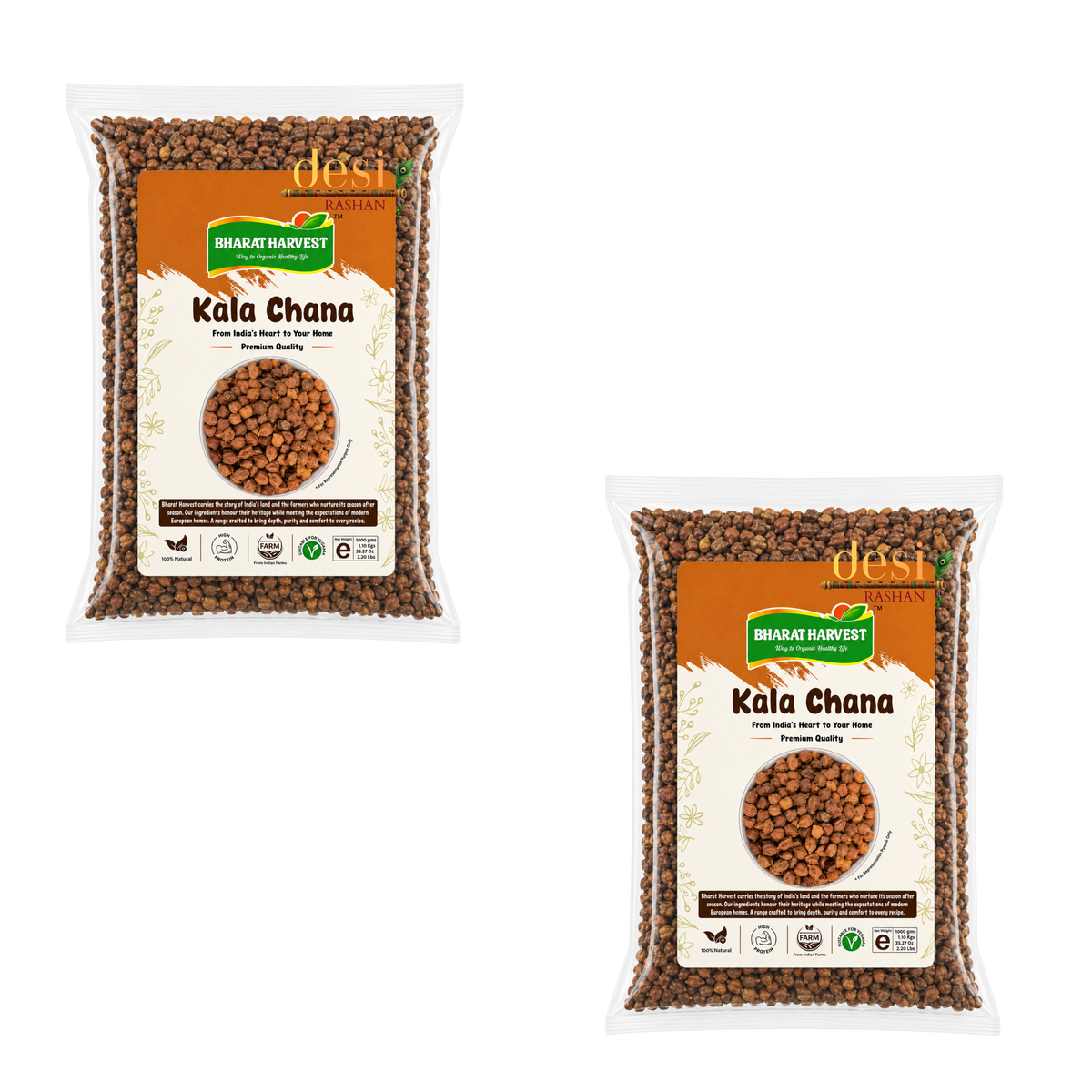 Bharat Harvest - Kala Chana/Brown Chickpeas (2Kg) 25.01.2027
