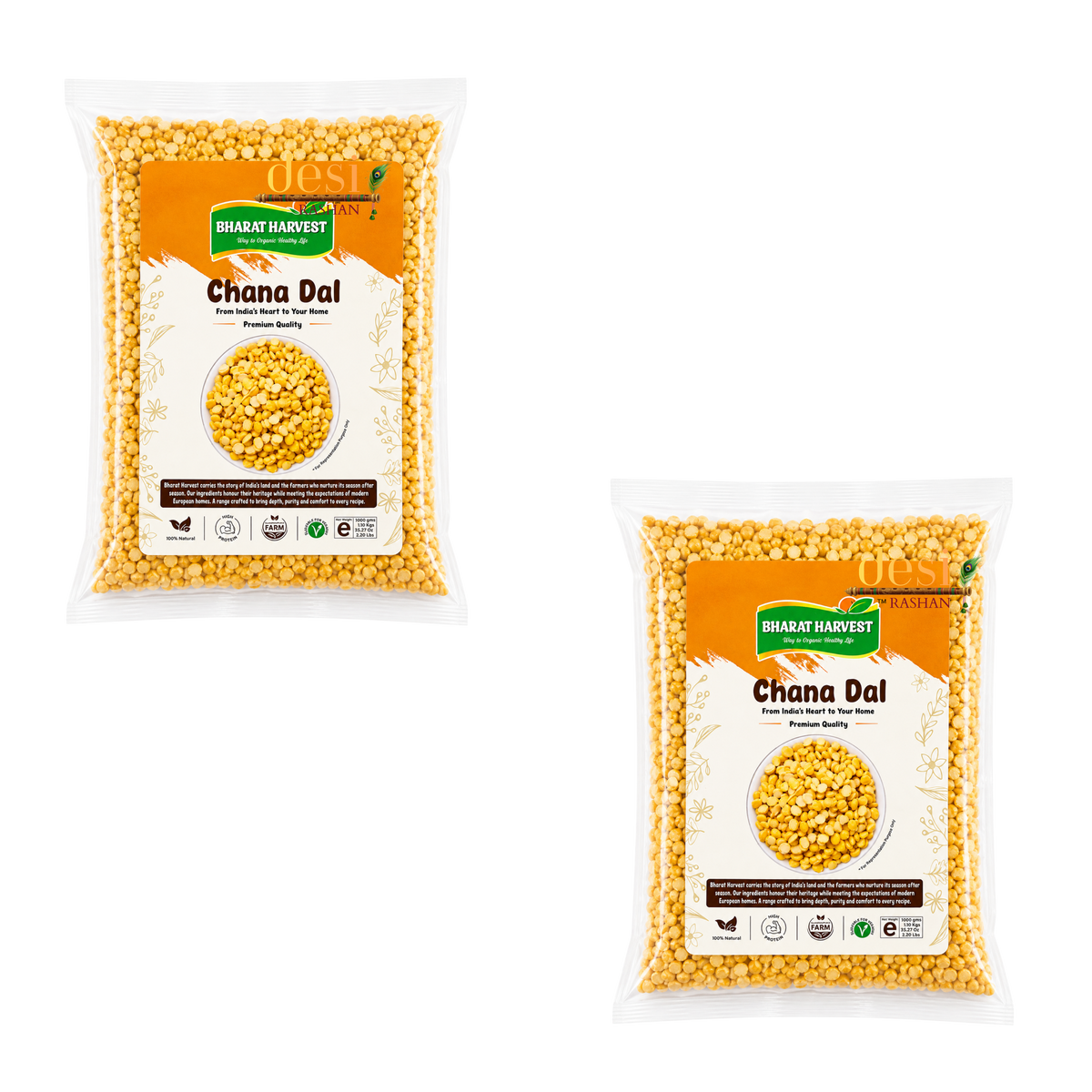 Bharat Harvest - Chana Dal/Split Chickpeas (2kg) 25.01.2027