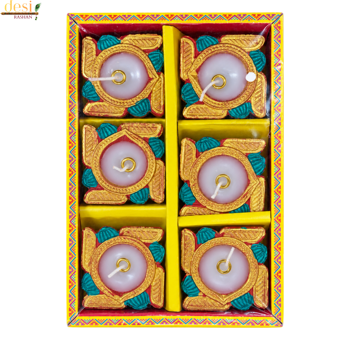 Decorative Diya Candle Set – 6 pcs