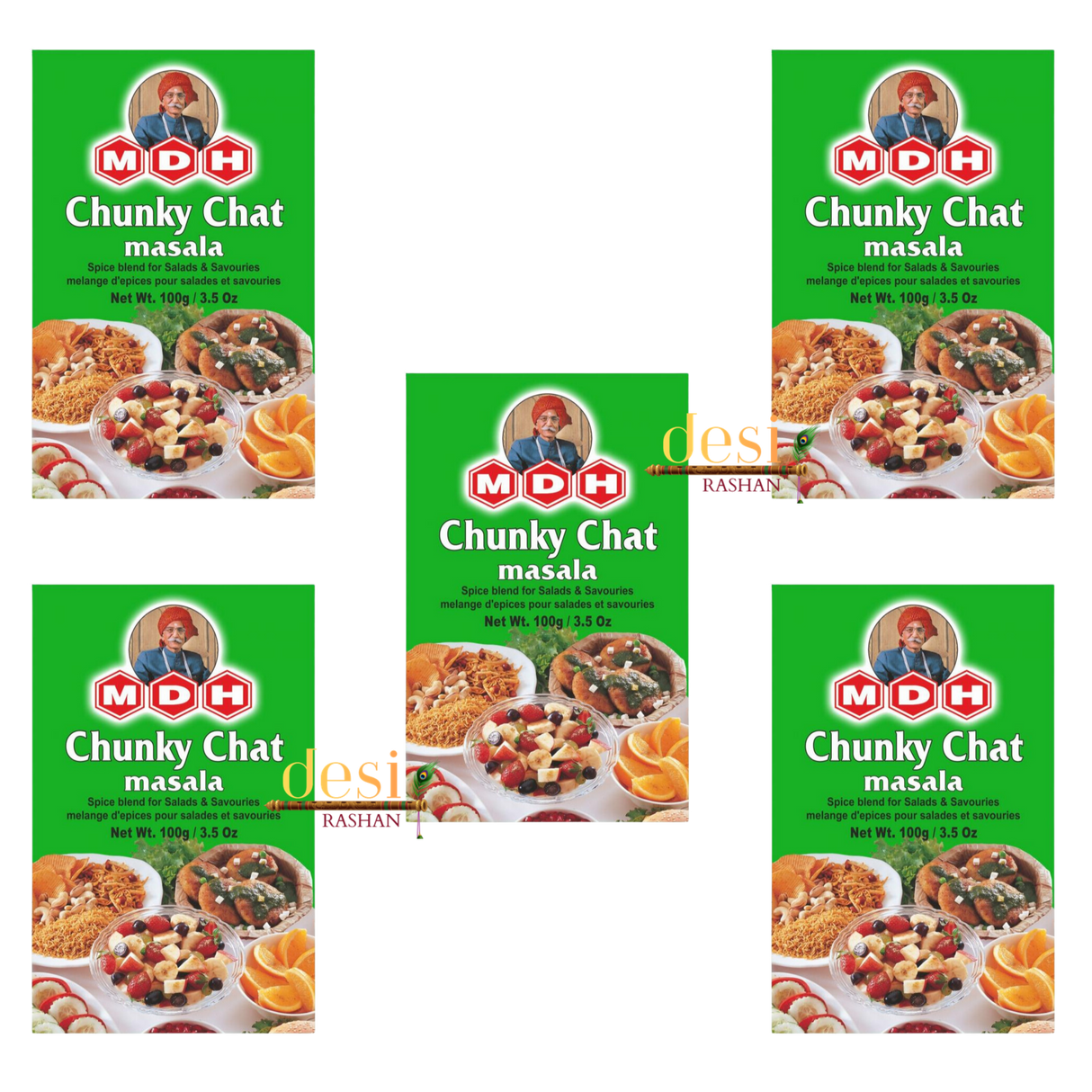MDH - Chunky Chaat Masala 5 X (100g) 30.11.2027